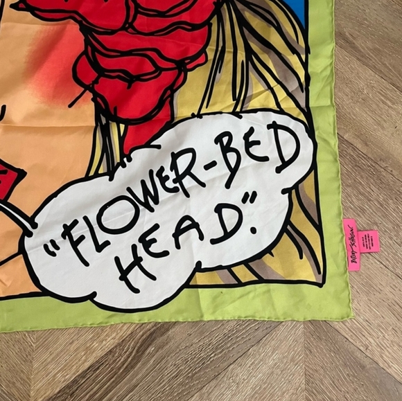RARE Betsey Johnson Silk Scarf - Picture 2 of 2